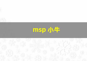 msp 小牛